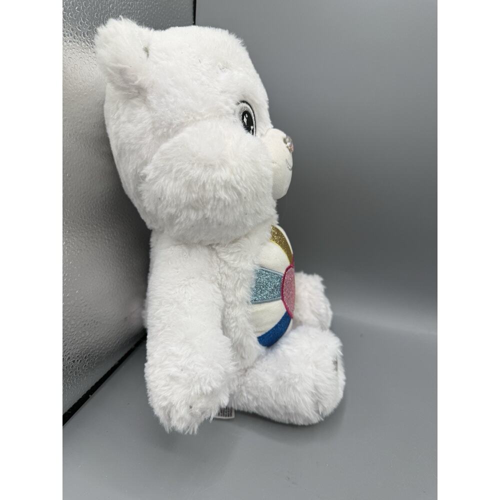 Care Bears Togetherness Bear Plush White Rainbow Heart 10” Stuffed Toy - Picture 2 of 6